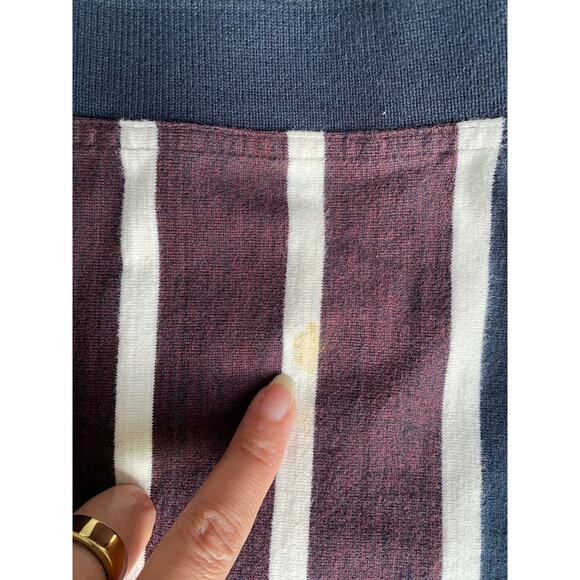 Cutter & Buck Vintage Polo Shirt M Burgundy Navy Stripe 90s Y2K Retro USA - Picture 6 of 9